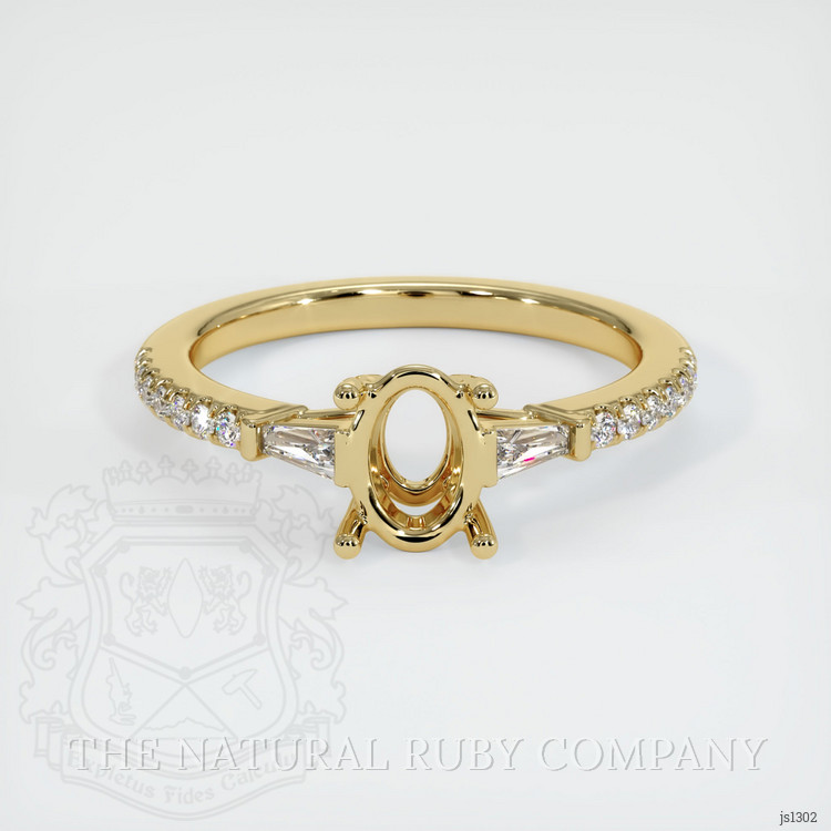 10K Yellow Gold Three Stone Ring Setting