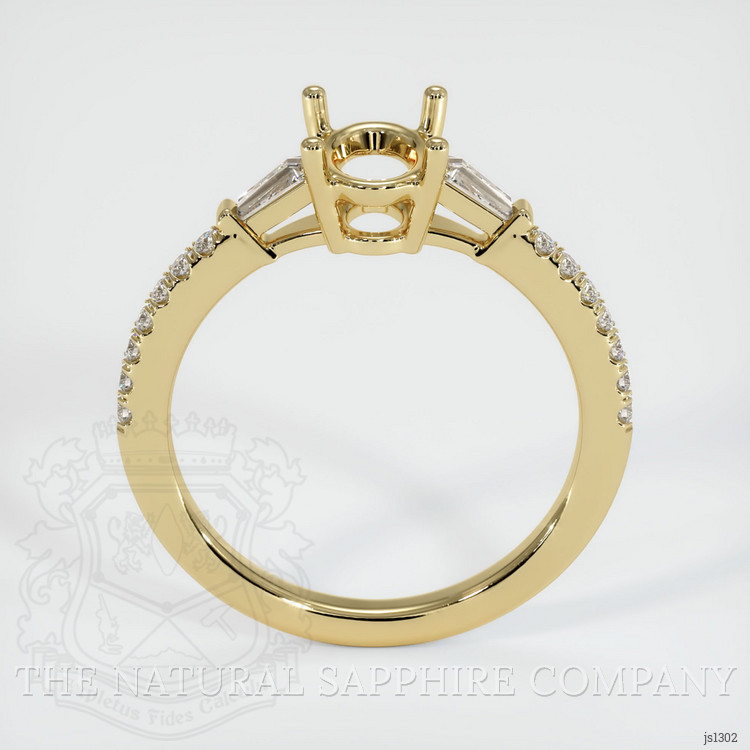 10K Yellow Gold Three Stone Ring Setting