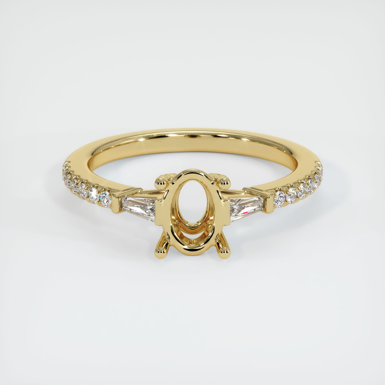 14K Yellow Gold Three Stone Ring Setting