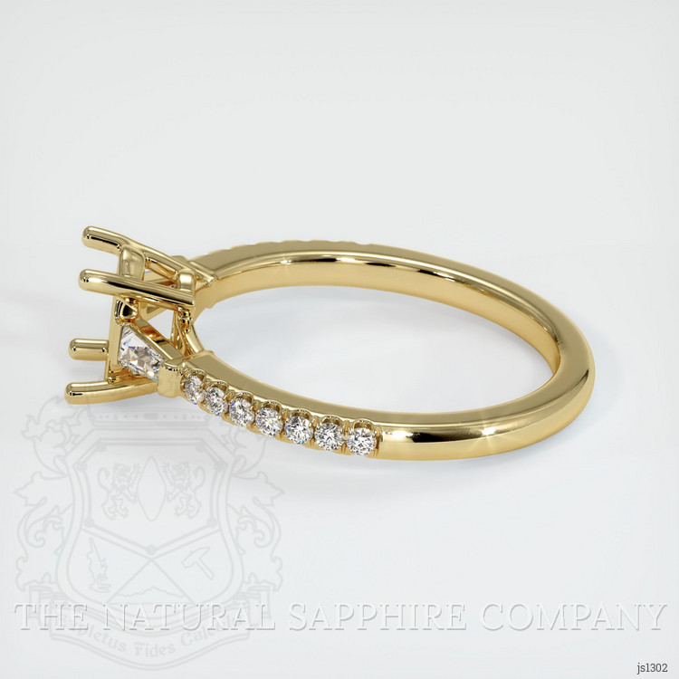 14K Yellow Gold Three Stone Ring Setting