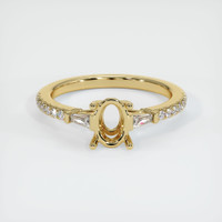 18K Yellow Gold Three Stone Ring Setting Image