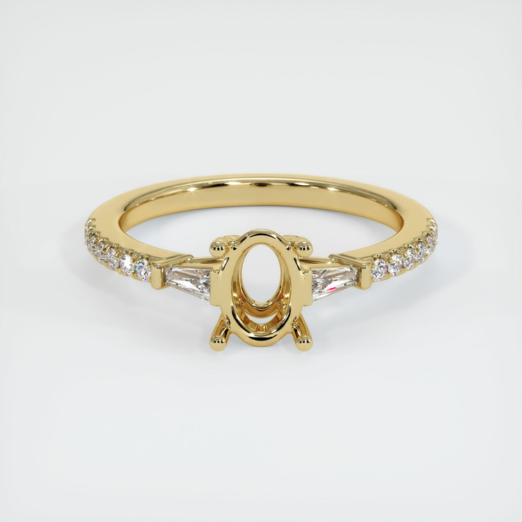 18K Yellow Gold Three Stone Ring Setting
