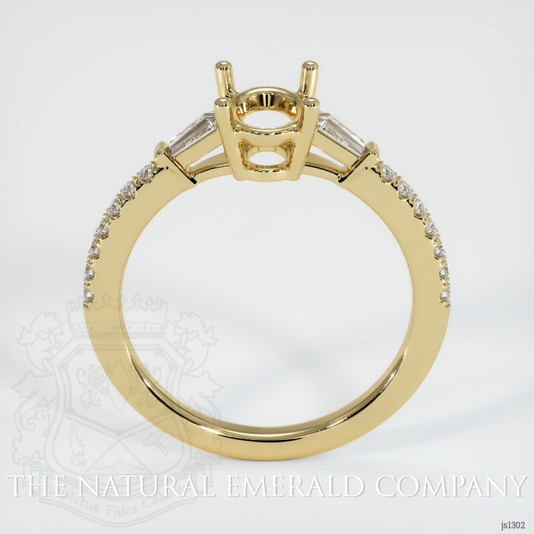 18K Yellow Gold Three Stone Ring Setting