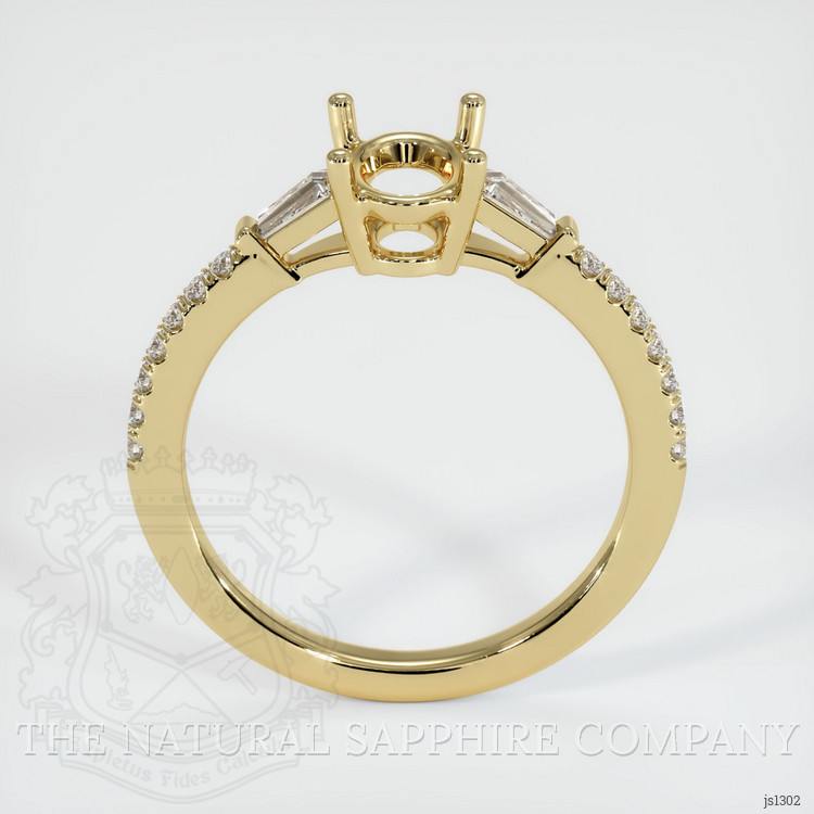 18K Yellow Gold Three Stone Ring Setting