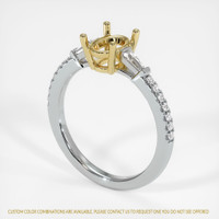 Three Stone Amethyst Ring 1.97 Ct., 18K Yellow & White Combination Setting