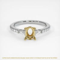 18K Yellow & White Three Stone Ring Setting Image
