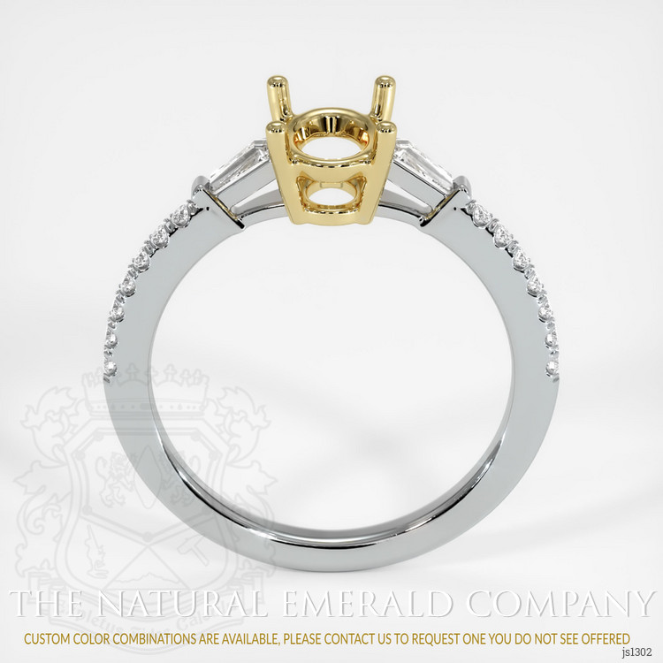 18K Yellow & White Three Stone Ring Setting