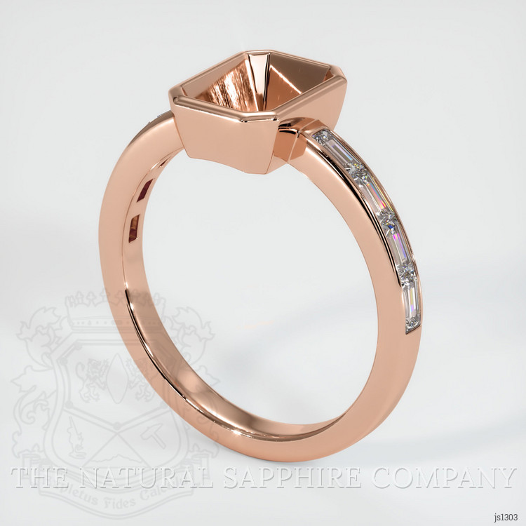 14K Rose Gold Accent Stones Ring Setting