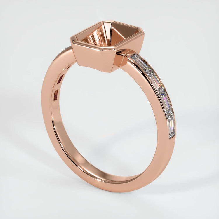 14K Rose Gold Accent Stones Ring Setting