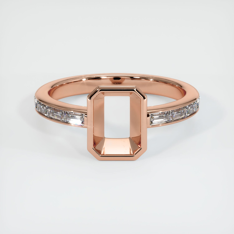 14K Rose Gold Accent Stones Ring Setting