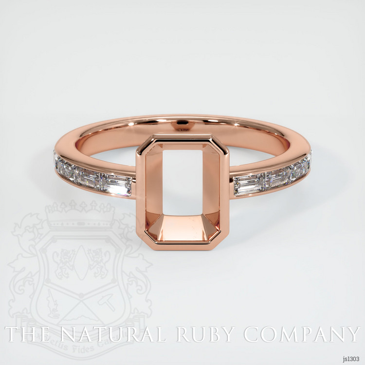 14K Rose Gold Accent Stones Ring Setting