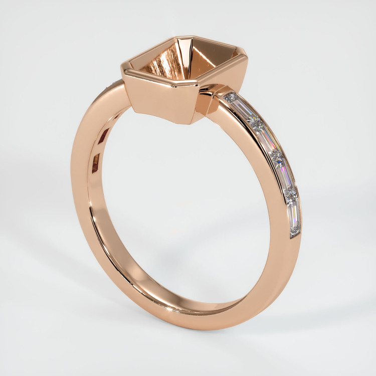 18K Rose Gold Accent Stones Ring Setting