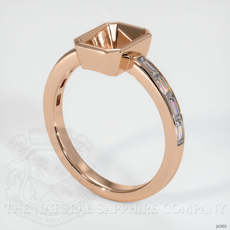 18K Rose Gold Accent Stones Ring Setting