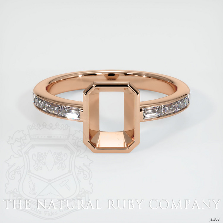 18K Rose Gold Accent Stones Ring Setting