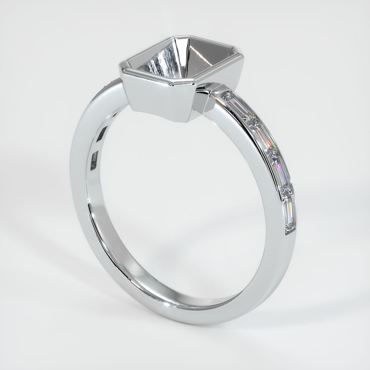 14K White Gold Accent Stones Ring Setting