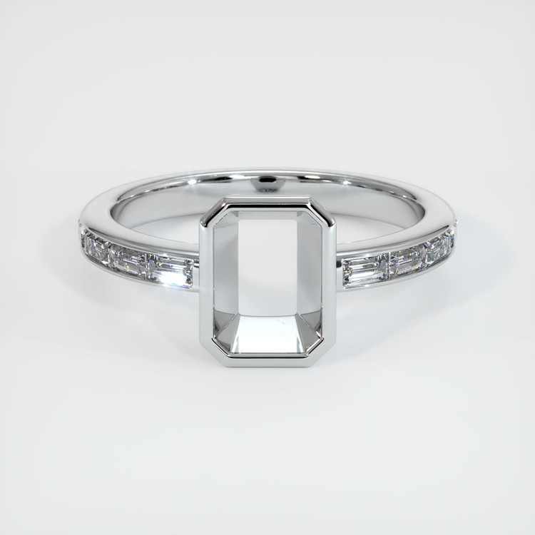 14K White Gold Accent Stones Ring Setting