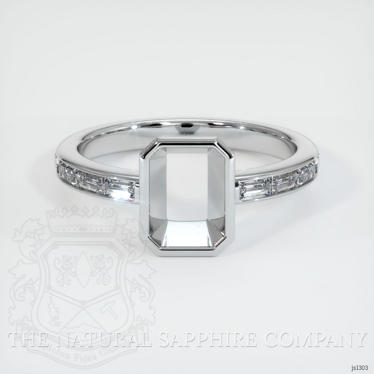 18K White Gold Accent Stones Ring Setting