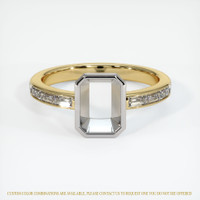 14K White & Yellow Accent Stones Ring Setting Image