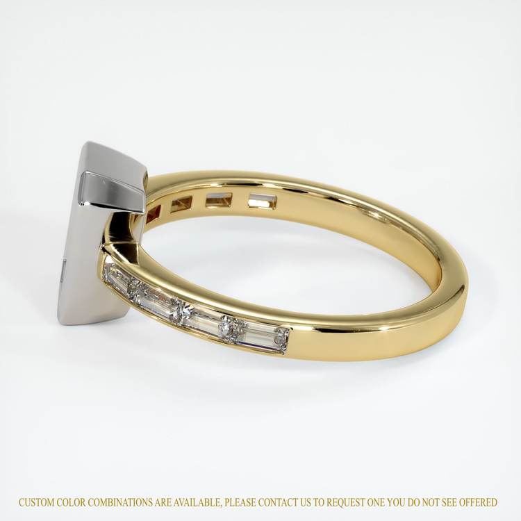 14K White & Yellow Accent Stones Ring Setting