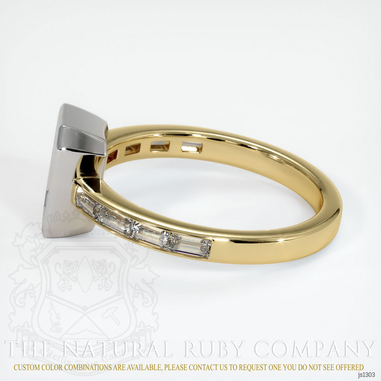 14K White & Yellow Accent Stones Ring Setting