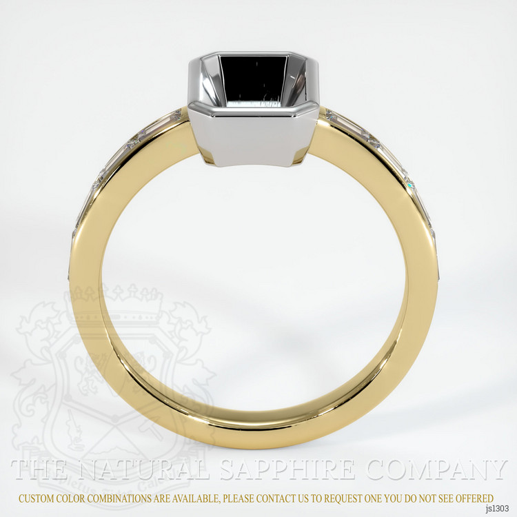 14K White & Yellow Accent Stones Ring Setting