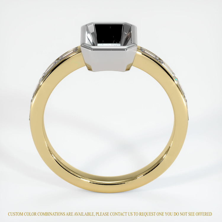14K White & Yellow Accent Stones Ring Setting