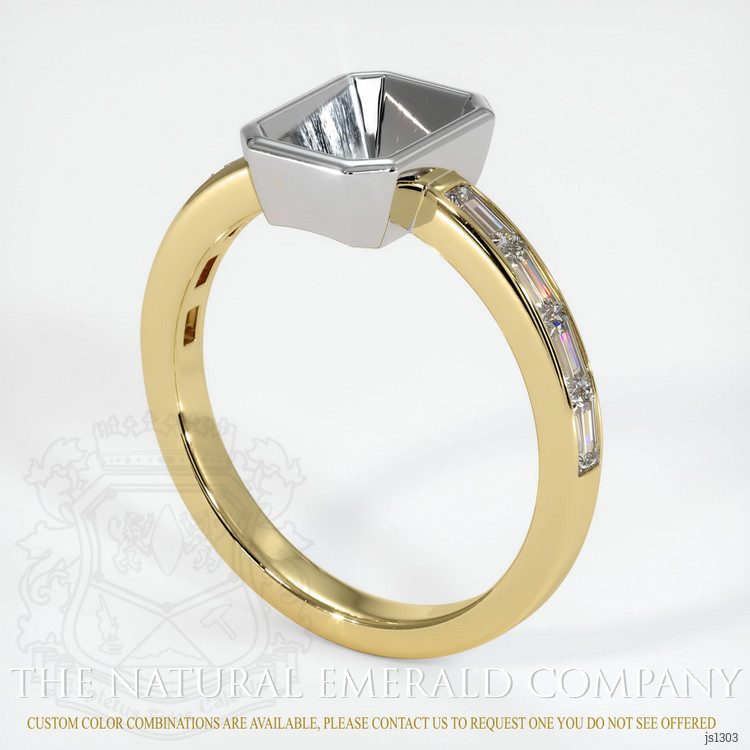 18K White & Yellow Accent Stones Ring Setting