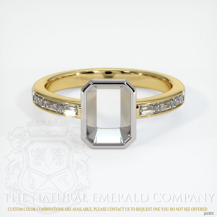 18K White & Yellow Accent Stones Ring Setting