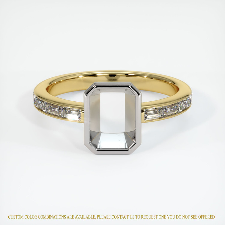 18K White & Yellow Accent Stones Ring Setting