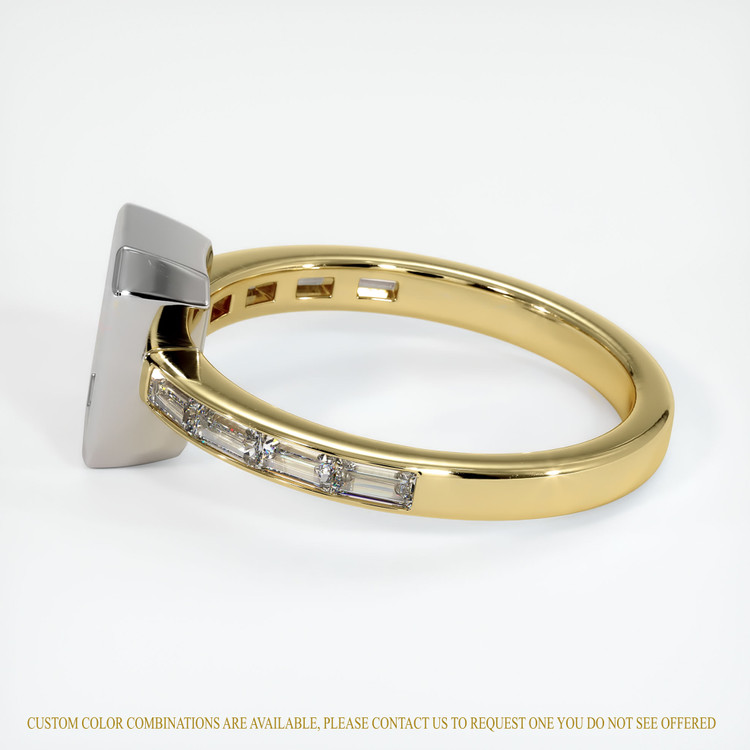 18K White & Yellow Accent Stones Ring Setting