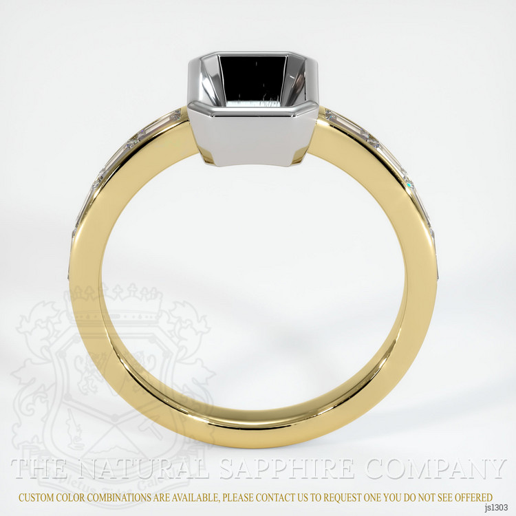 18K White & Yellow Accent Stones Ring Setting
