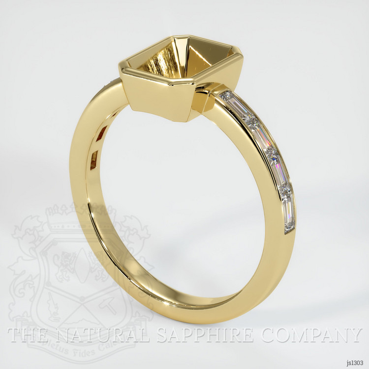 10K Yellow Gold Accent Stones Ring Setting