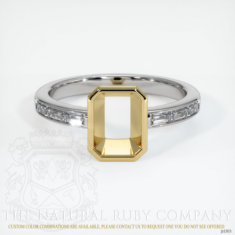 14K Yellow & White Accent Stones Ring Setting
