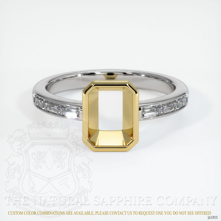 18K Yellow & White Accent Stones Ring Setting