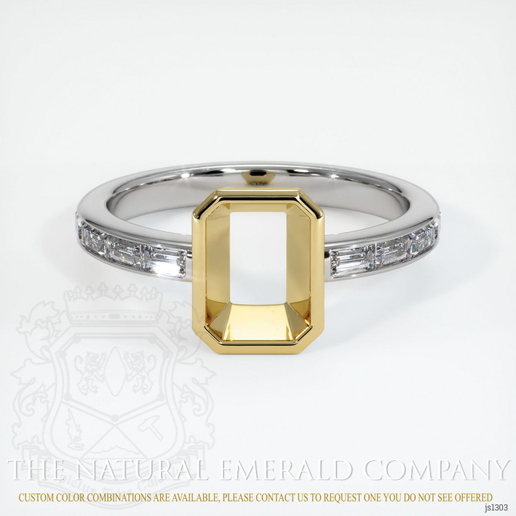 18K Yellow & White Accent Stones Ring Setting