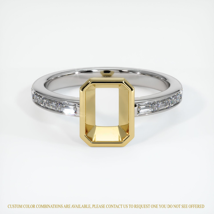 18K Yellow & White Accent Stones Ring Setting