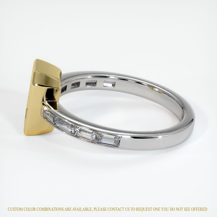 18K Yellow & White Accent Stones Ring Setting
