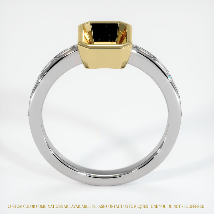 18K Yellow & White Accent Stones Ring Setting