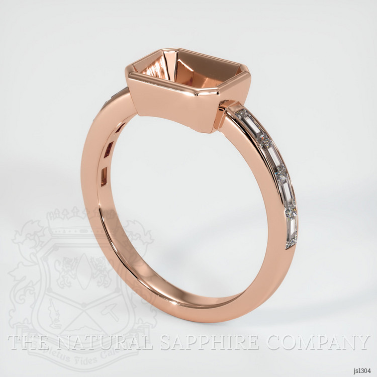 14K Rose Gold Accent Stones Ring Setting