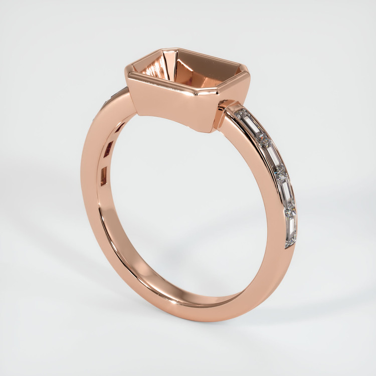 14K Rose Gold Accent Stones Ring Setting