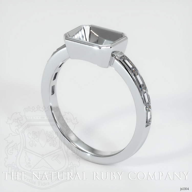 14K White Gold Accent Stones Ring Setting