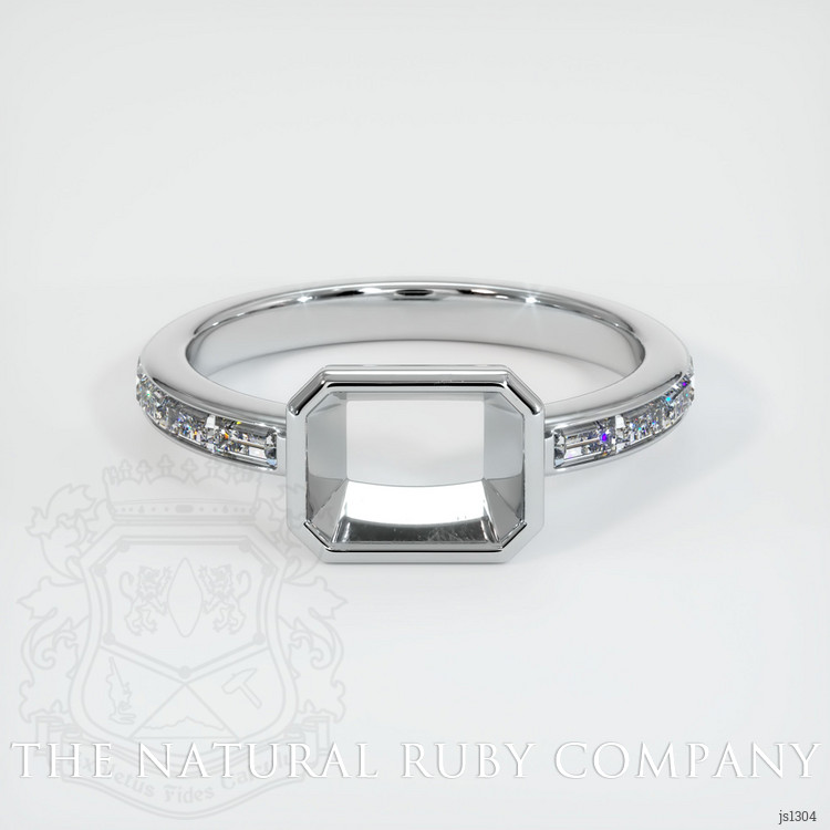 14K White Gold Accent Stones Ring Setting