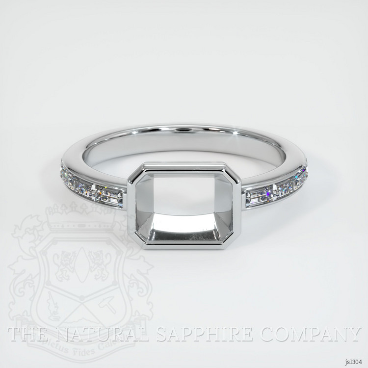 14K White Gold Accent Stones Ring Setting