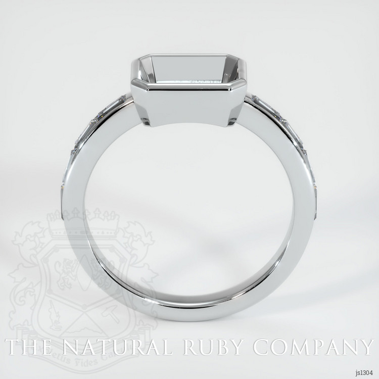 14K White Gold Accent Stones Ring Setting