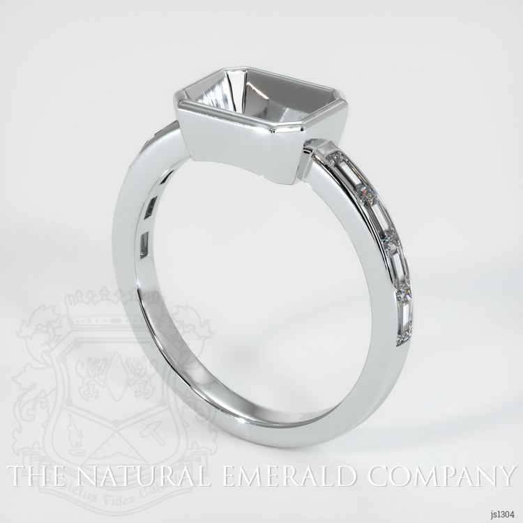 Bezel Emerald Ring 2.82 Ct., 18K White Gold