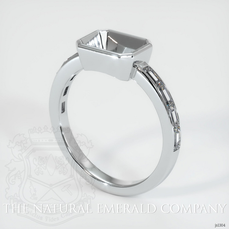 18K White Gold Accent Stones Ring Setting