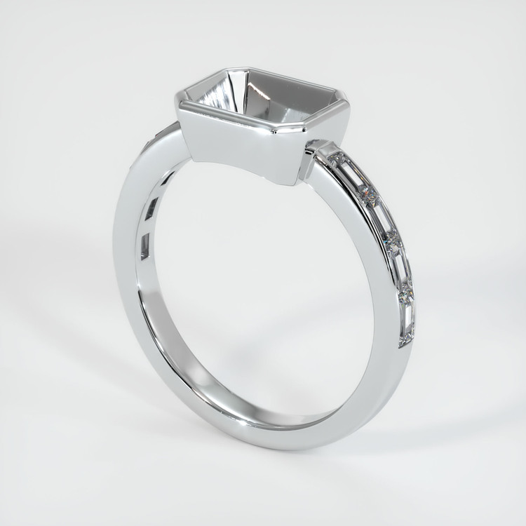 18K White Gold Accent Stones Ring Setting