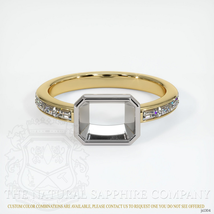 14K White & Yellow Accent Stones Ring Setting