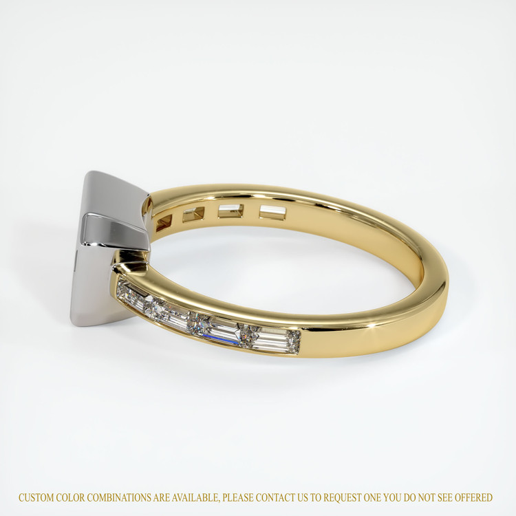 14K White & Yellow Accent Stones Ring Setting