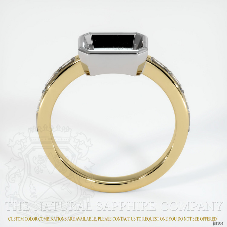 14K White & Yellow Accent Stones Ring Setting